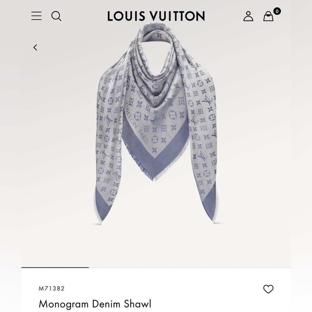 BRAND NEW W/BOX Louis Vuitton Monogram Denim Shall, Light Blue